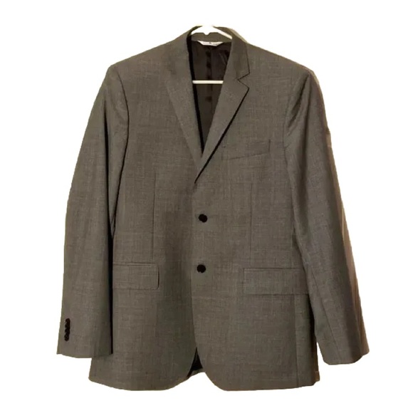 Vtg Designer Pierre Balmain Gray Plaid Wool button Blazer Italy